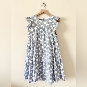 Jacquie The Label Tiered Dress with Ruffle Sleeve in Gray & White Floral- Size S